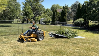 Landscape pros can use a mower and a variety of accessories and attachments to tackle fall cleanups.