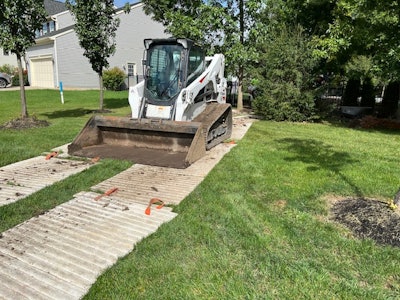 Ground protection can help hardscape pros minimize damage to clients' turf.