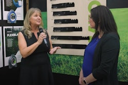 Carissa Gringas (left) and Nikki Lawson discuss Oregon's TerraMax at Equip Expo 2024.