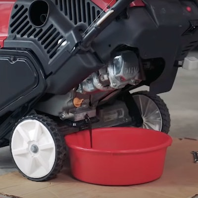 Snow professionals should change the oil in their snow blowers based on the recommendations in the owner's manual.