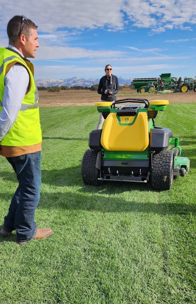 Tim Lewis, lead engineer for the vehicle side of the autonomous commercial mower development, talks about the features of the new mower.