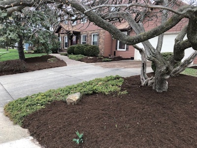 Mulching can provide a nice contrast to existing landscape features and enhance the aesthetics of a property.