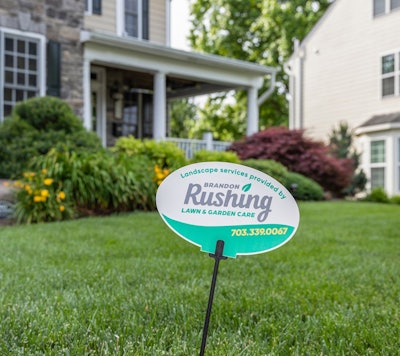Brandon Rushing Lawncare Sign
