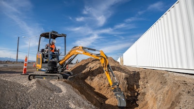 The CASE CX25EV mini excavator.