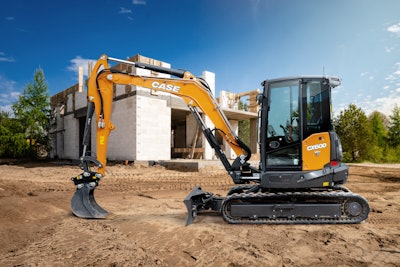 The CASE CX60D mini-excavator.