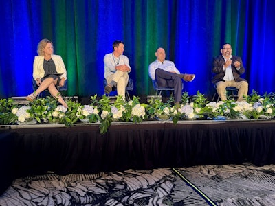 Innovations in the Industry Panel. From left: Moderator Kristen Spotz, RISE Senior Director Regulatory Affairs; Adam Schapaugh, Ph. D, Bayer Scientific Director; Ed Messina, EPA Director of the Office of Pesticide Programs; and Joel Buettner, General Manager, Placer Mosquito and Vector Control District.