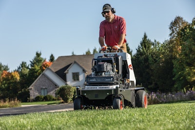 The Bobcat AE30S Stand-On Aerator can cover over 2 acres per hour, reaching ground speeds of up to 7 mph, making quick work of large areas. Its 30-in. working width and 48 durable, hardened alloy steel coring tines ensure deep and consistent aeration, penetrating up to 5 in. to promote healthy root growth and turf vitality. It features an anti-vibration stand-on platform that can be folded for walk-behind operation. All controls are intuitively placed on the operator station for easy access. Patented depth stops guarantee uniform results across the turf, while the cooling, automatic chain tensioner systems, and integrated jack-stands enhance durability and simplify maintenance. Powered by a 15 hp Kawasaki engine, the AE30S is a reliable investment for any professional aiming for pristine turf conditions. Optional accessories like a seed spreader and light kit further enhance its versatility.