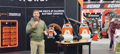 STIHL has a lot of plans for the future, with 80 new products planned to launch in 2026 (there was over 70 in 2025, by the way), they upgraded their TSA230 cutoff machine with 60% more power, their CM6 ProPower hub will be able to charge up to 2 batteries on the go, they've made their Pro BSA280 backpack blower even quieter, plus four new battery-powered mowers with a 90 minute runtime.