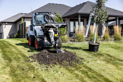 With compatibility for a wide range of attachments, small articulated loaders like the Bobcat L35 here help pros tackle the next job - whether that be brick and paver installation, sod work, tree care, nursery management, fencing construction, material handling or snow removal.