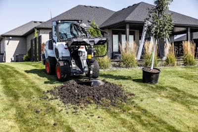 With compatibility for a wide range of attachments, small articulated loaders like the Bobcat L35 here help pros tackle the next job - whether that be brick and paver installation, sod work, tree care, nursery management, fencing construction, material handling or snow removal.