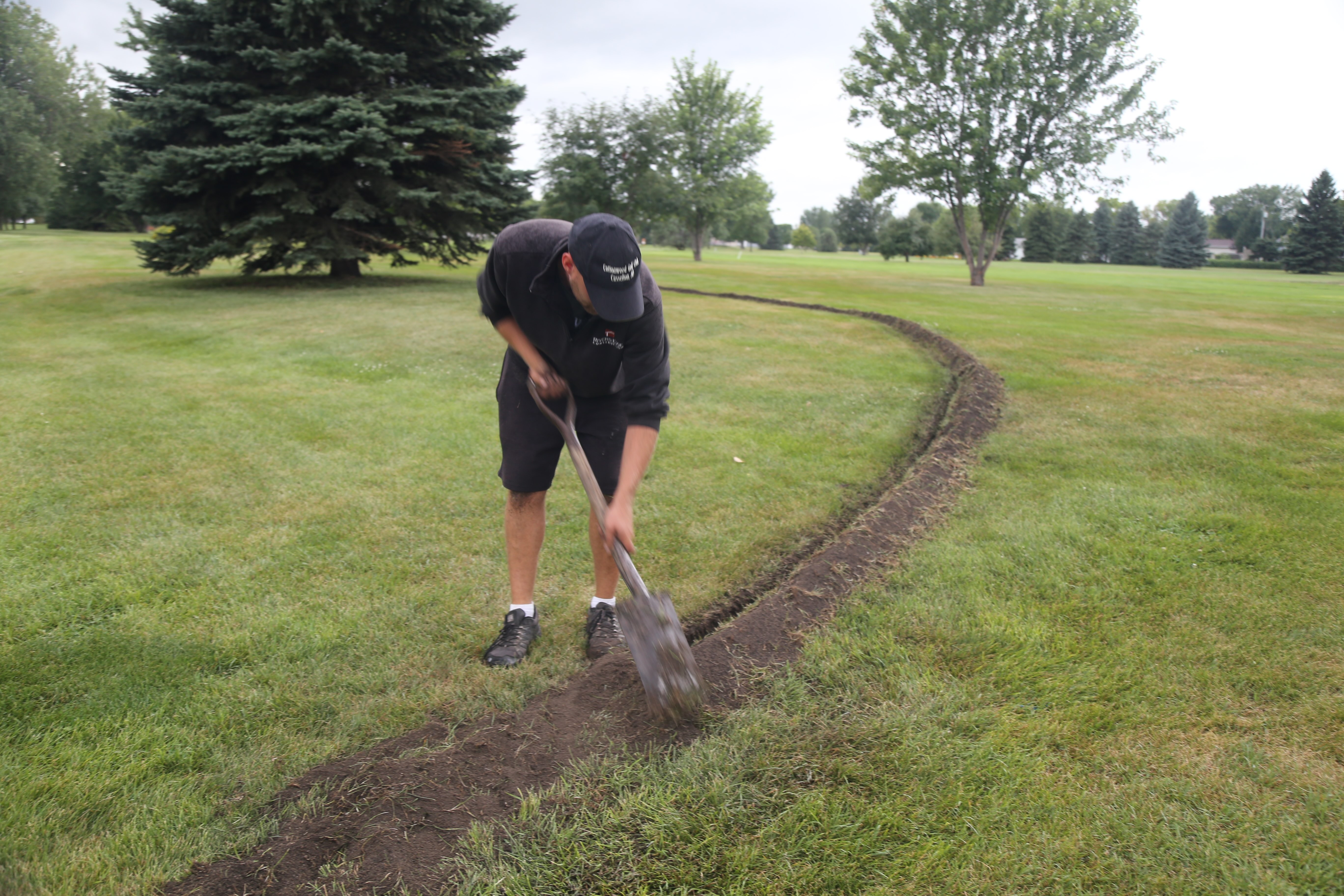Some mini trenchers simplify backfilling by depositing soil neatly on one side of the trench.