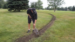 Some mini trenchers simplify backfilling by depositing soil neatly on one side of the trench.