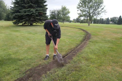 Some mini trenchers simplify backfilling by depositing soil neatly on one side of the trench.