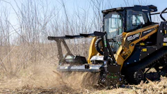 For grass, brush, and smaller woody material, look to brush cutters. When the work involves standing trees or heavier debris look to mulching attachments.