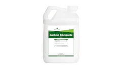 Foliar Pak Carbon Complete 0-0-1 fertilizer jug with product label and guaranteed analysis information