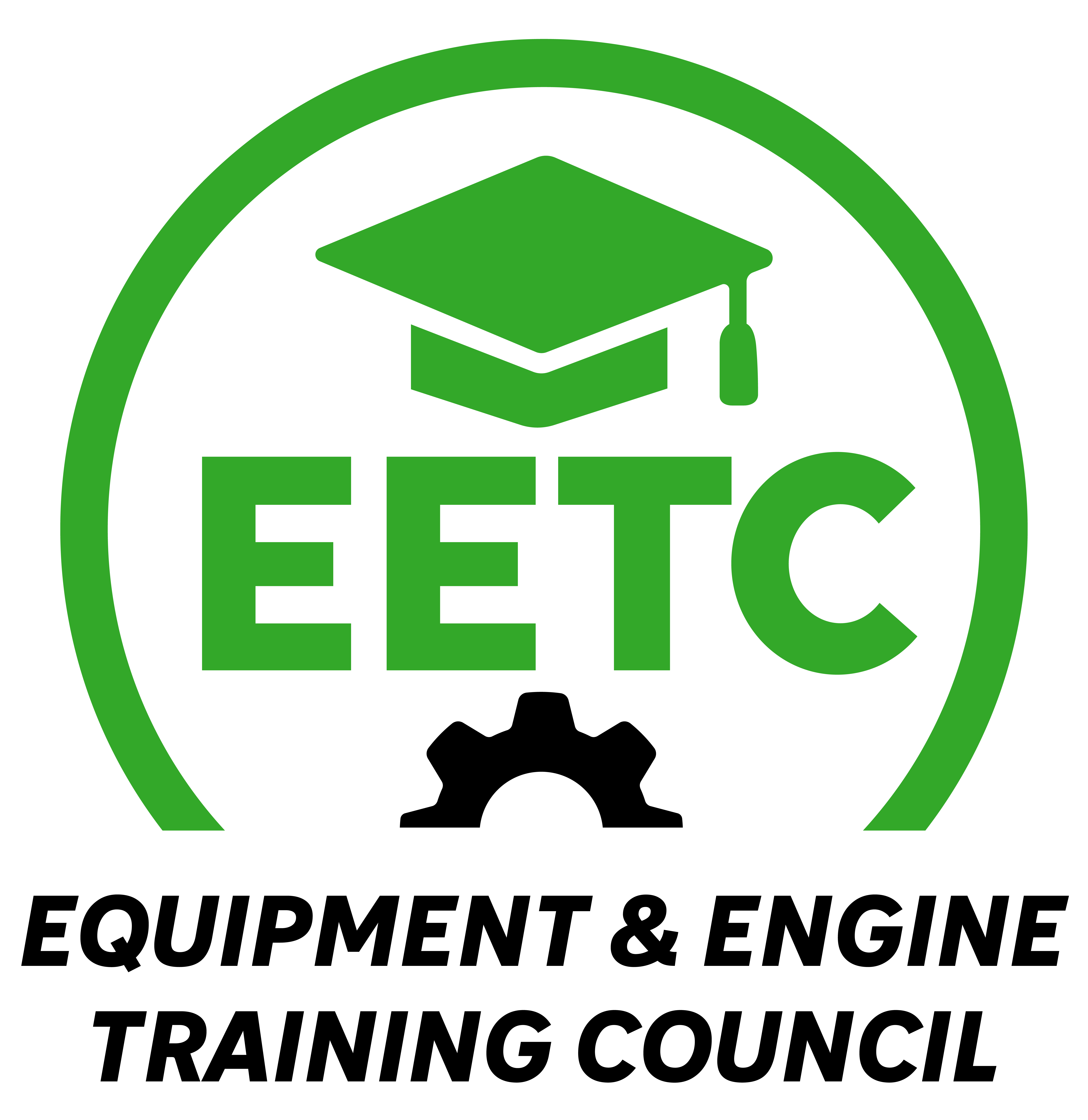 EETC Equipment and Engine Training Council logo with green circular badge, graduation cap and gear symbols