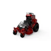Red and black Ferris zero-turn radius lawn mower with front-mounted cutting deck