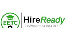 EETC HireReady Technician Assessment logo with green circular badge and graduation cap symbol