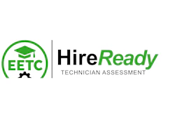 EETC HireReady Technician Assessment logo with green circular badge and graduation cap symbol
