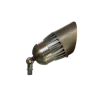 Adjustable bronze landscape spotlight with conical shade and mounting bracket